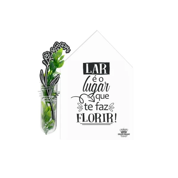 PLACA DE MESA CASINHA COM TUBETE LAR É O LUGAR...MEMÓRIA 15X13