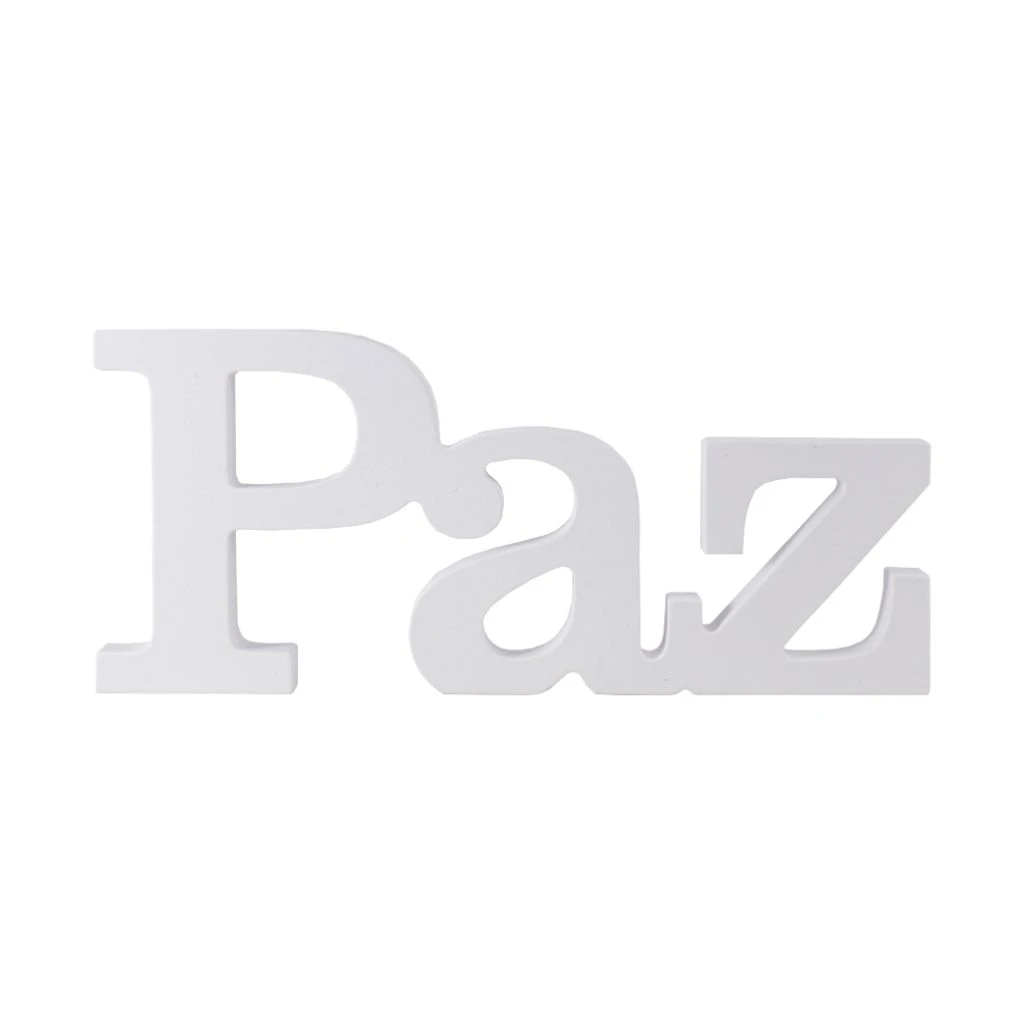 PALAVRA PARA DECORAÇÃO PAZ BRANCO(UN) 26,5X11,5