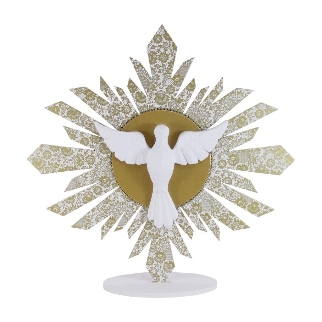 ENFEITE DE MESA ESPÍRITO SANTO DOURADO P 34X34