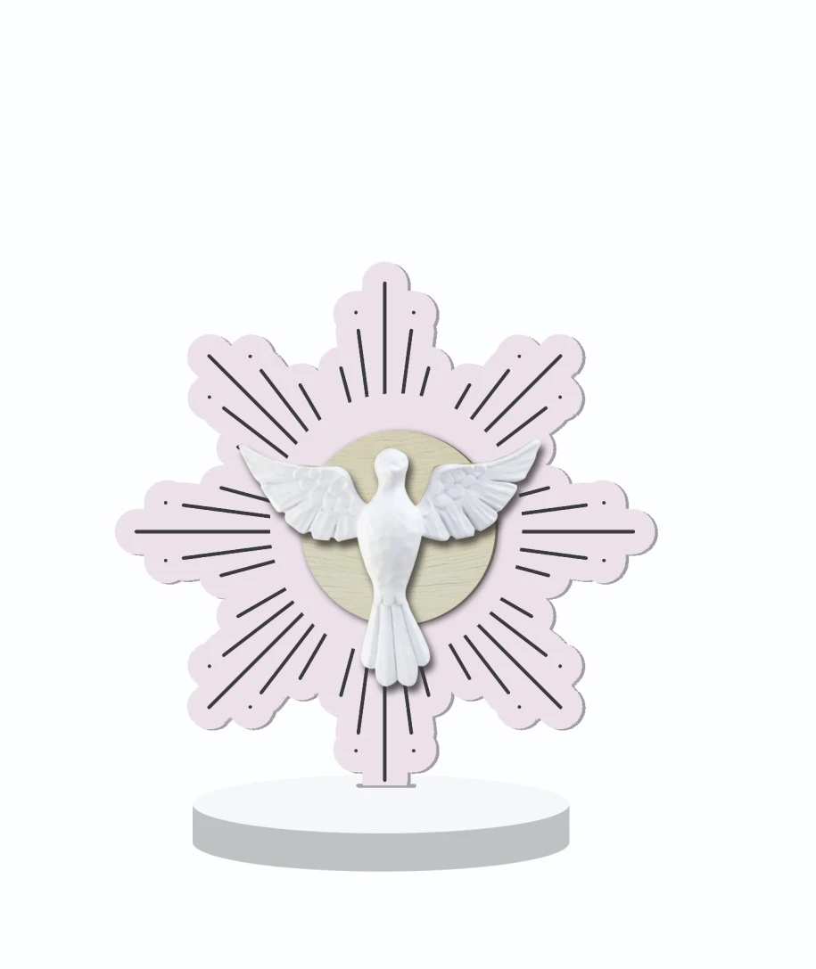 ENFEITE DE MESA RECORTADO ESPÍRITO SANTO ROSA 20X19