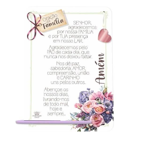 ENFEITE DE MESA ORAÇÃO DA FAMÍLIA... BORBOLETA 1 20X15