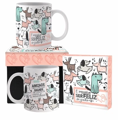 CANECA CERÂMICA CACHORRO AMIZADE NÃO É...