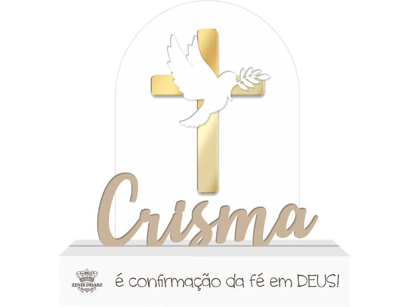 ENFEITE DE MESA COM APLIQUE CRISMA 14,5X14X3,5