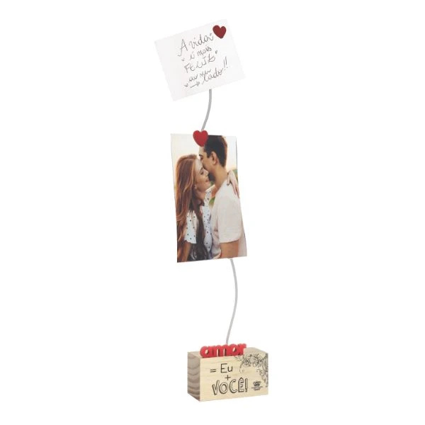 PORTA-RECADO ARAMADO AMOR = EU + VOCÊ 46X8,5X5