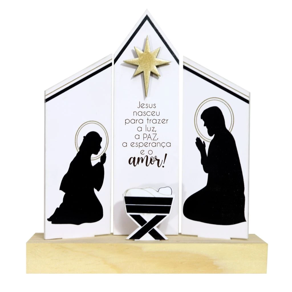 ENFEITE DE MESA PRESÉPIO JESUS NASCEU...21,5X19
