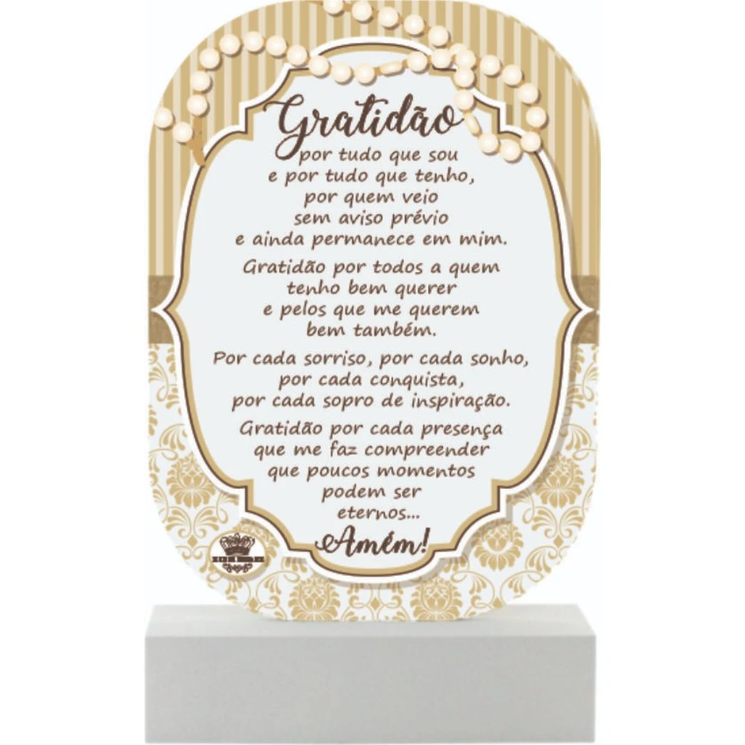 MADEIRINHA ORAÇÃO DA GRATIDÃO 20X12