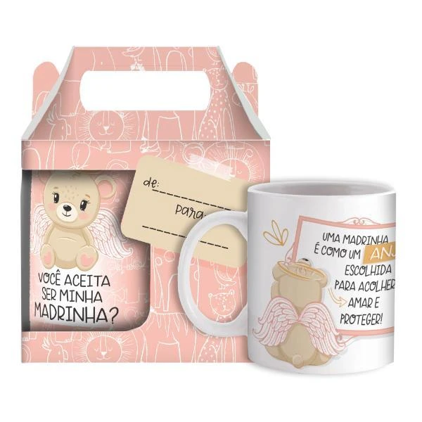 CANECA CERÂMICA BABY URSO ROSA