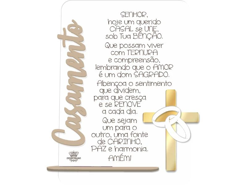 PLACA DE MESA COM APLIQUE CASAMENTO 20X15