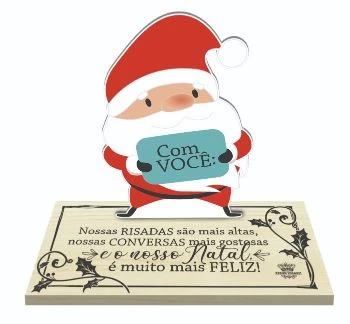 PLACA DE MESA PAPAI NOEL FELIZ NATAL...15,5X18,X8,5