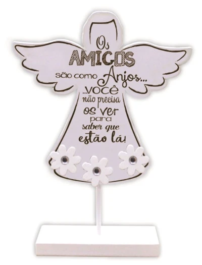 MADEIRINHA RECADO ANJO OS AMIGOS SÃO COMO...17X13