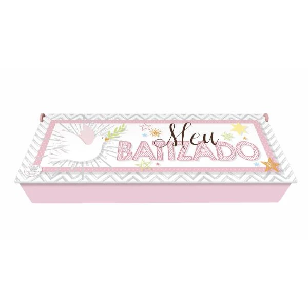 CAIXA ARTICULADA MEU BATIZADO ROSA 10,5X28,5X5
