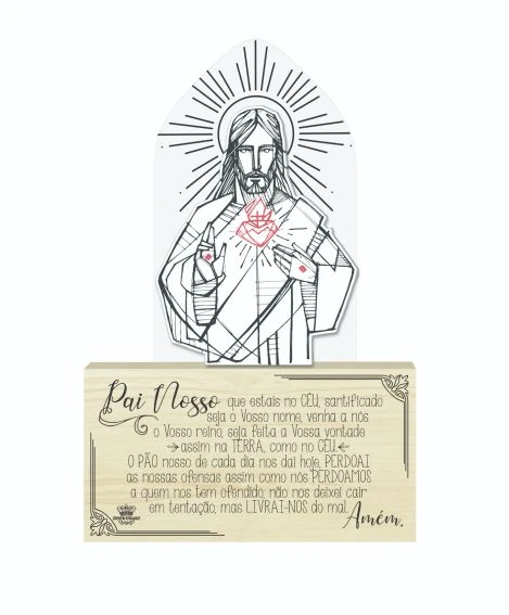 PLACA DE MESA COM ACRILICO PAI NOSSO...26,5X19
