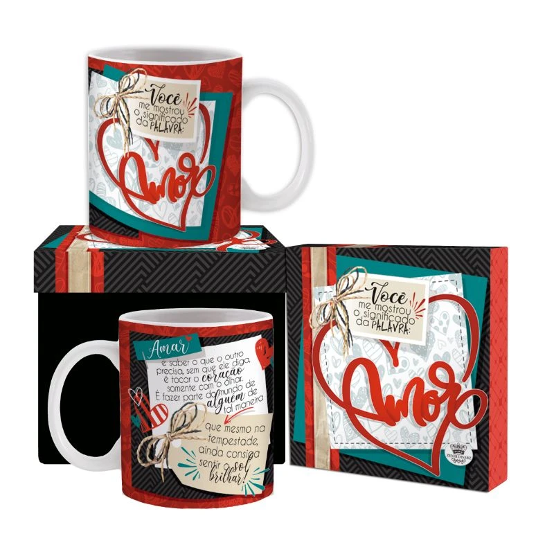 CANECA CERÂMICA VOCÊ ME MOSTROU O SIGNIFICADO DA PALAVRA AMOR 