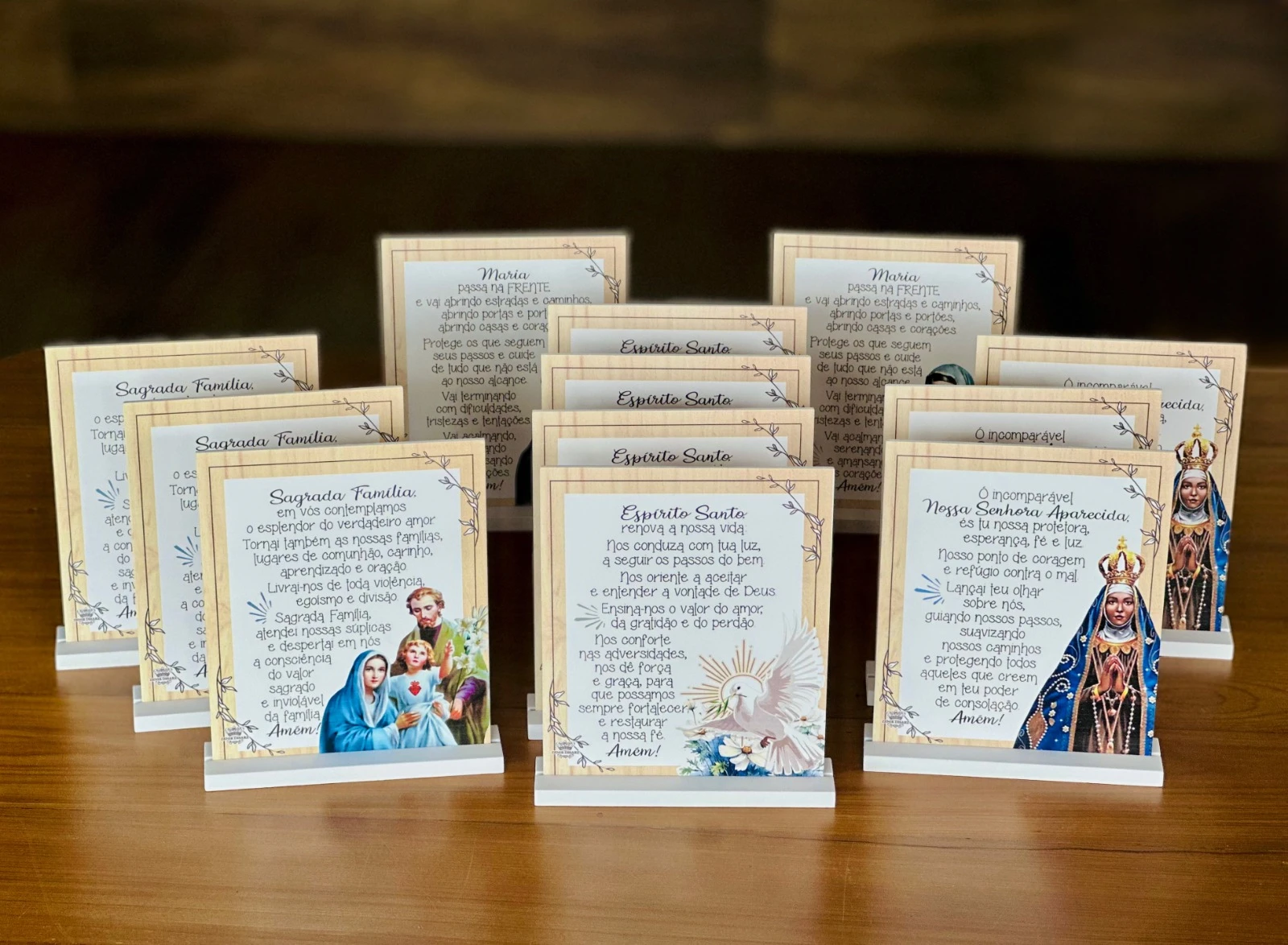 KIT COM 12 ENFEITE DE MESA RELIGIOSO 18,5X15,5