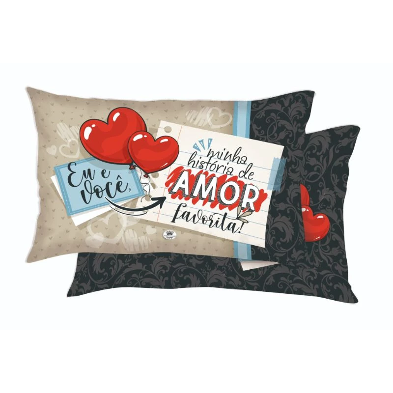 ALMOFADA EU E VOCÊ MINHA HISTÓRIA DE AMOR FAVORITA 22,5X37