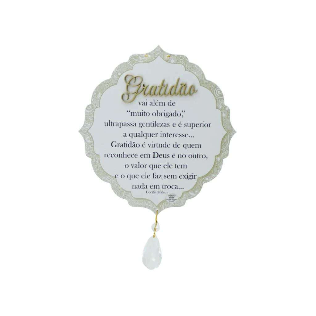 MÓBILE DE PAREDE COM APLIQUE GRATIDÃO 22X20
