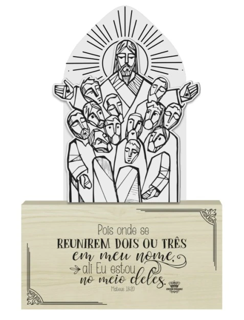 PLACA DE MESA COM ACRILICO SANTA CEIA 26,5X19