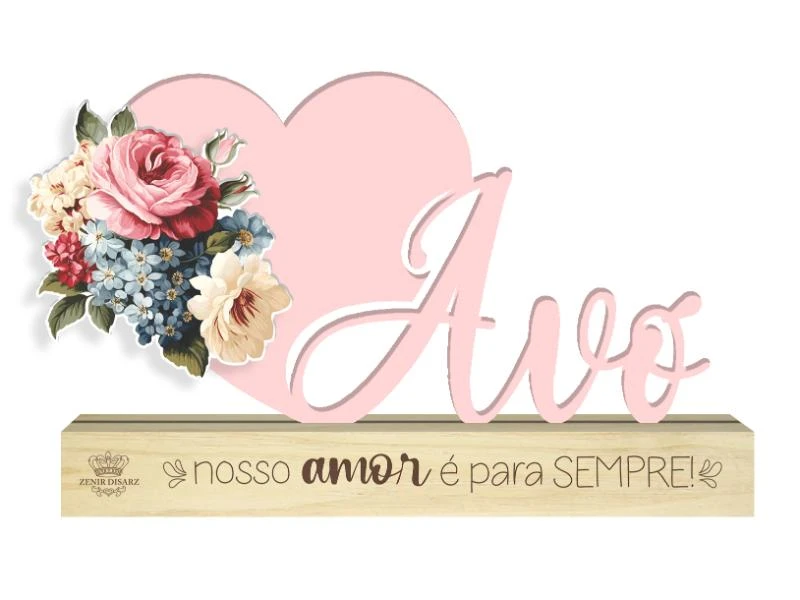 ENFEITE DE MESA AVÓ NOSSO AMOR... 11X17X4,5