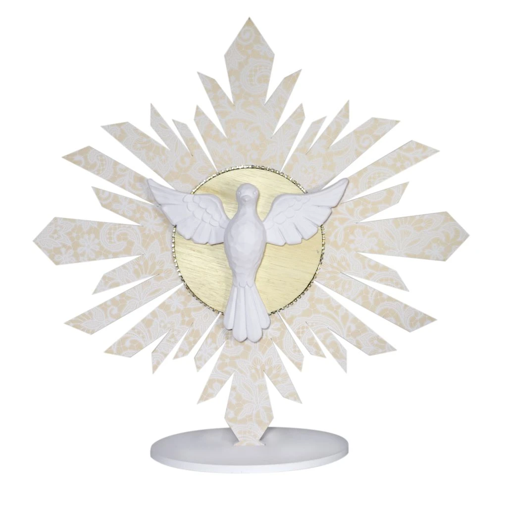 ENFEITE DE MESA ESPÍRITO SANTO FLORAL SALMÃO G 37X37