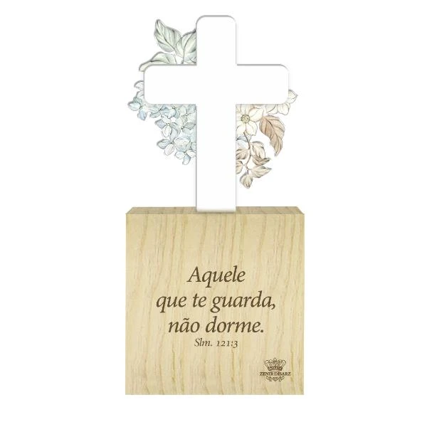 ENFEITE DE MESA CRUZ AQUELE QUE TE GUARDA....16X8