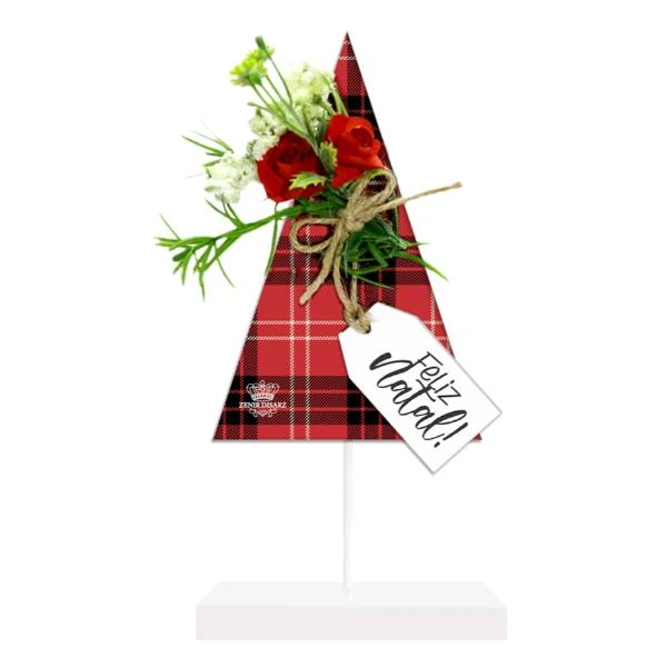 ENFEITE DE MESA PINHEIRO FELIZ NATAL 17X9X4,5