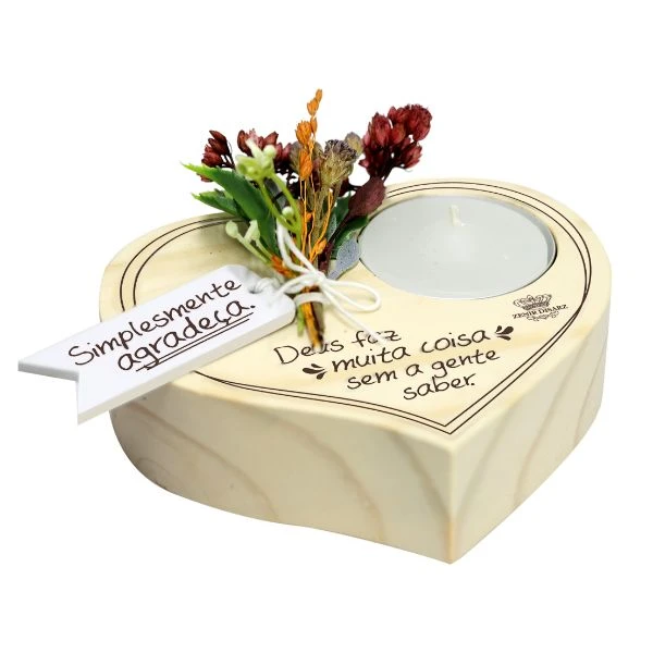 ENFEITE DE MESA COM VELA CORAÇÃO E APLIQUE SIMPLESMENTE...FLORESCER 6X13X12