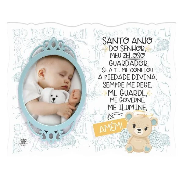 PORTA-RETRATO SANJO ANJO BABY URSO AZUL 21X26