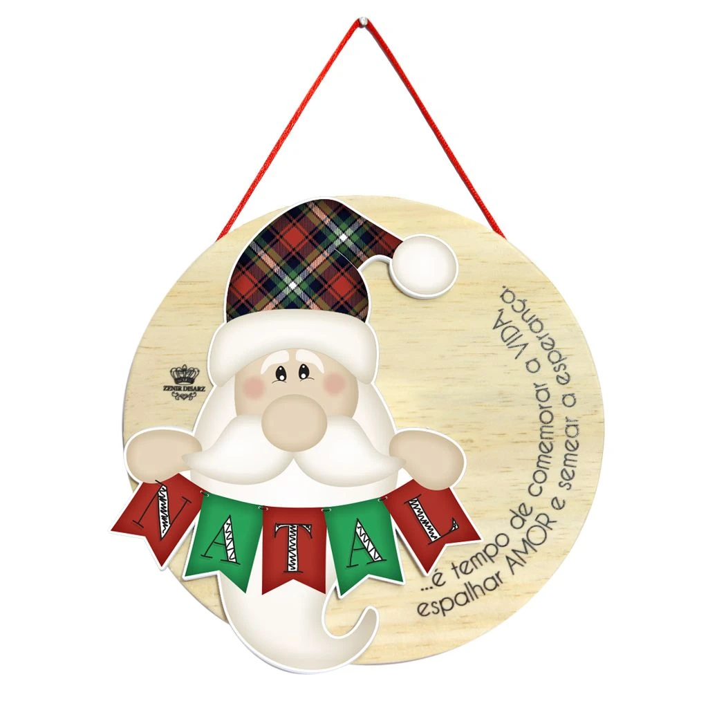MÓBILE DE PAREDE COM APLIQUE NATAL É TEMPO DE COMEMORAR...17X17