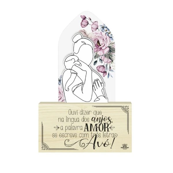 PLACA DE MESA COM ACRILICO AVÓ...BRISA 26,5X19