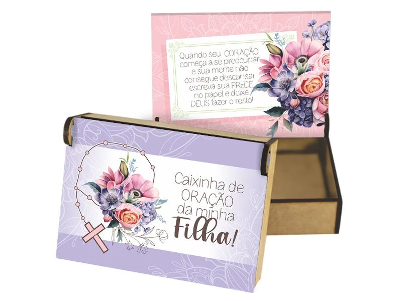 CAIXA PARA ORAÇÃO ARTICULADA CAIXINHA DE ORAÇÃO FILHA...BORBOLETA 7,5X10,5X3,5