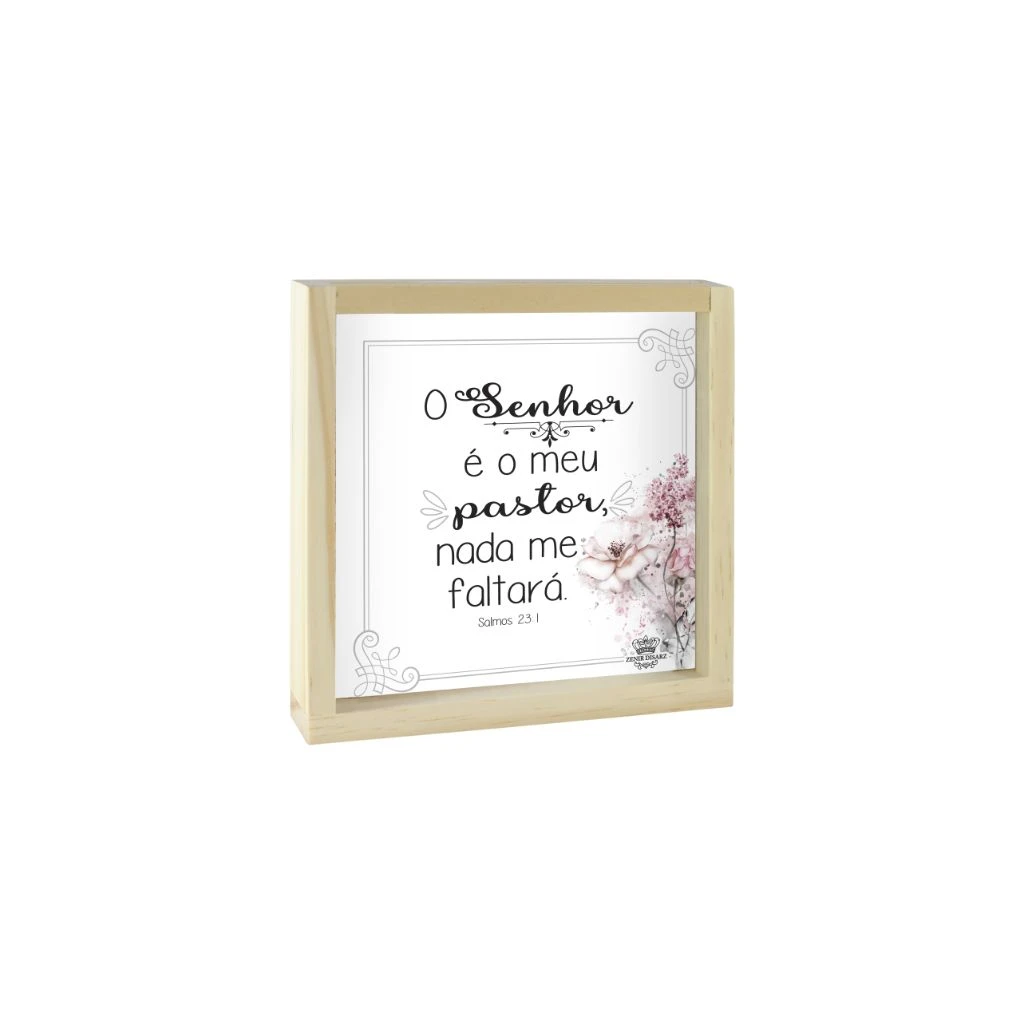 PLACA DE MESA COM MENSAGEM FLORAL 16X16