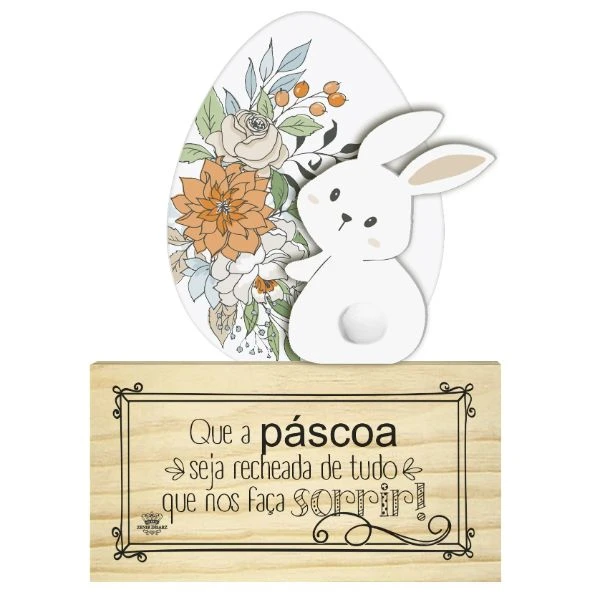 PLACA DE MESA COM ACRILICO QUE A PÁSCOA SEJA RECHEADA... 29X19
