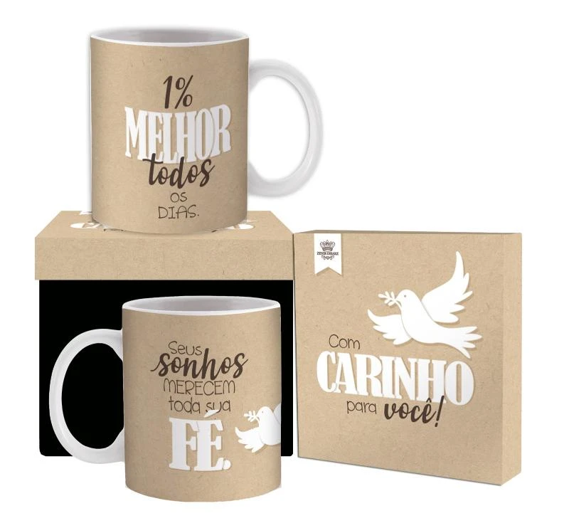 CANECA CERÂMICA 1% MELHOR TODO OS DIAS