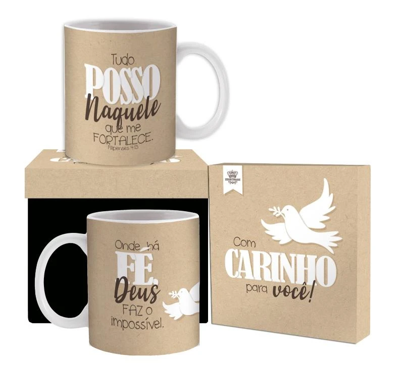 CANECA CERÂMICA TUDO POSSO NAQUELE QUE ME FORTALECE