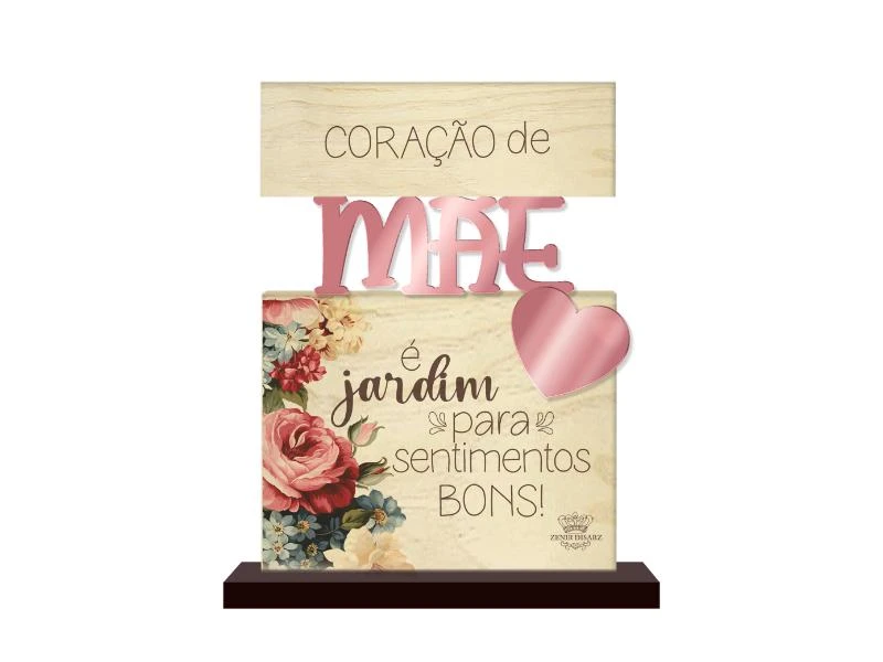 ENFEITE DE MESA COM APLIQUE MÃE... 14X12