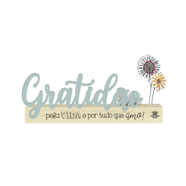 MADEIRINHA COM PORTA INCENSO E APLIQUE GRATIDÃO PELA VIDA...JARDIM...10X21X3,5