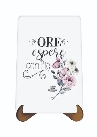 QUADRO COM EXPOSITOR ORE ESPERE CONFIE...18X12
