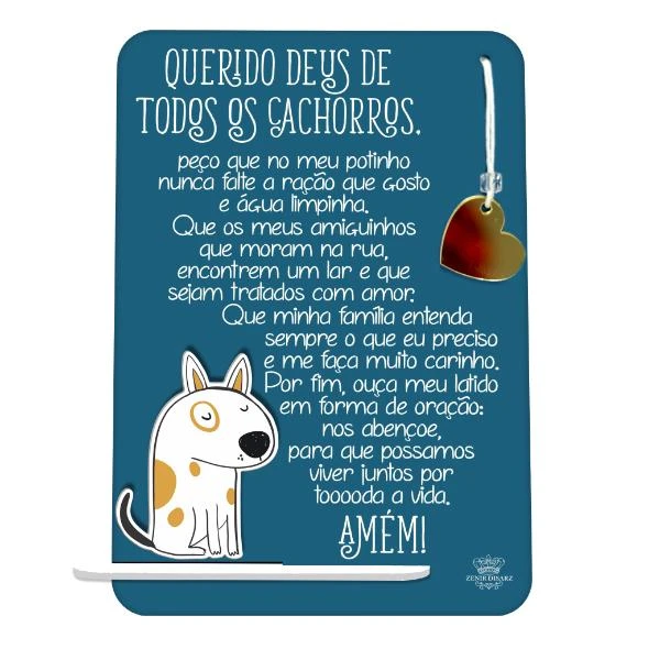 ENFEITE DE MESA ORAÇÃO CACHORROS... PET CORAÇÃO 1 20X15