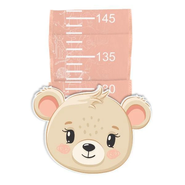 RÉGUA DE CRESCIMENTO BABY URSO ROSA 118X13