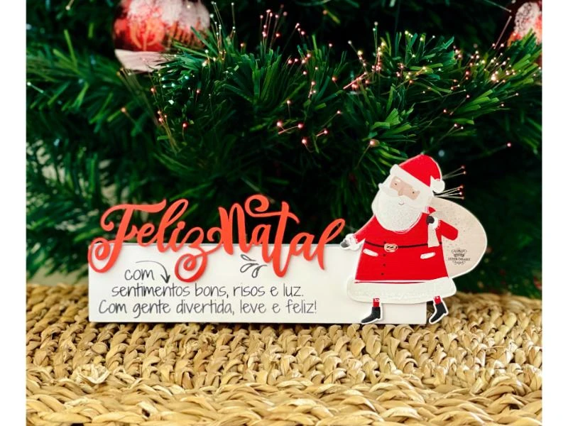 MADEIRINHA COM APLIQUE FELIZ NATAL...10X23X3