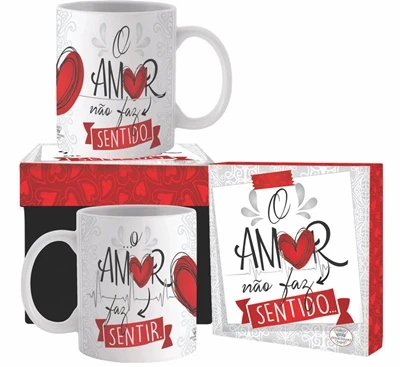 CANECA CERÂMICA O AMOR NÃO FAZ SENTIDO