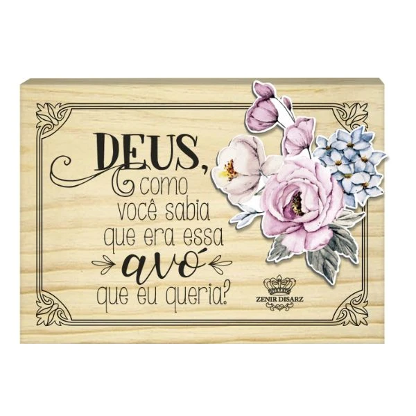 PLACA DE MESA CRU COM APLIQUE VÓ...10,5X14
