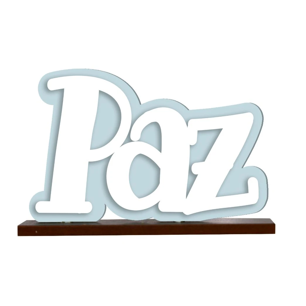 PALAVRA DE MESA DUPLA COM BASE PAZ 10X15