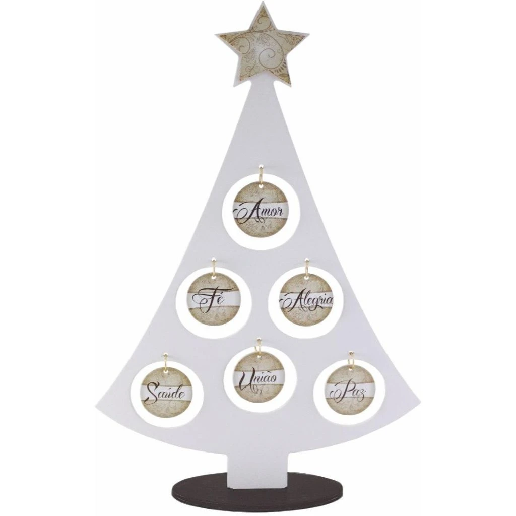 ENFEITE ÁRVORE NATAL 6 BOLAS COM PALAVRAS 37X25