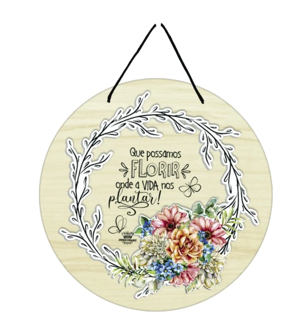 QUADRO COM APLIQUE QUE POSSAMOS FLORIR...CELEBRAÇÃO 18X18